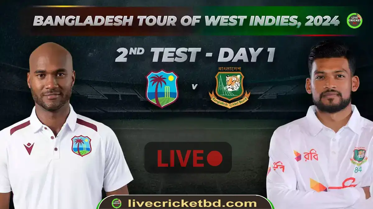 West Indies vs Bangladesh, 2nd Test Match Live Cricket Score